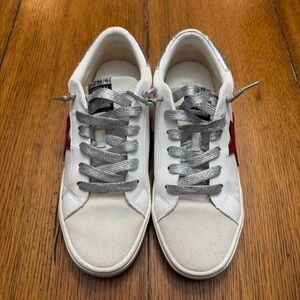 Vintage Havana Women’s Size 10 Sneakers White, Cream, Silver with  Maroon Star